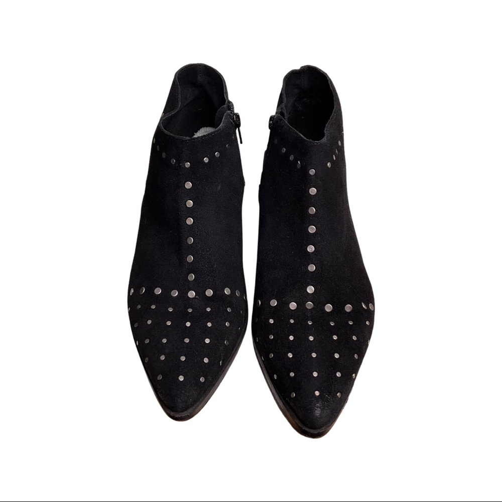 Free people Black Suede With Silver Round Flat Studs Size 9